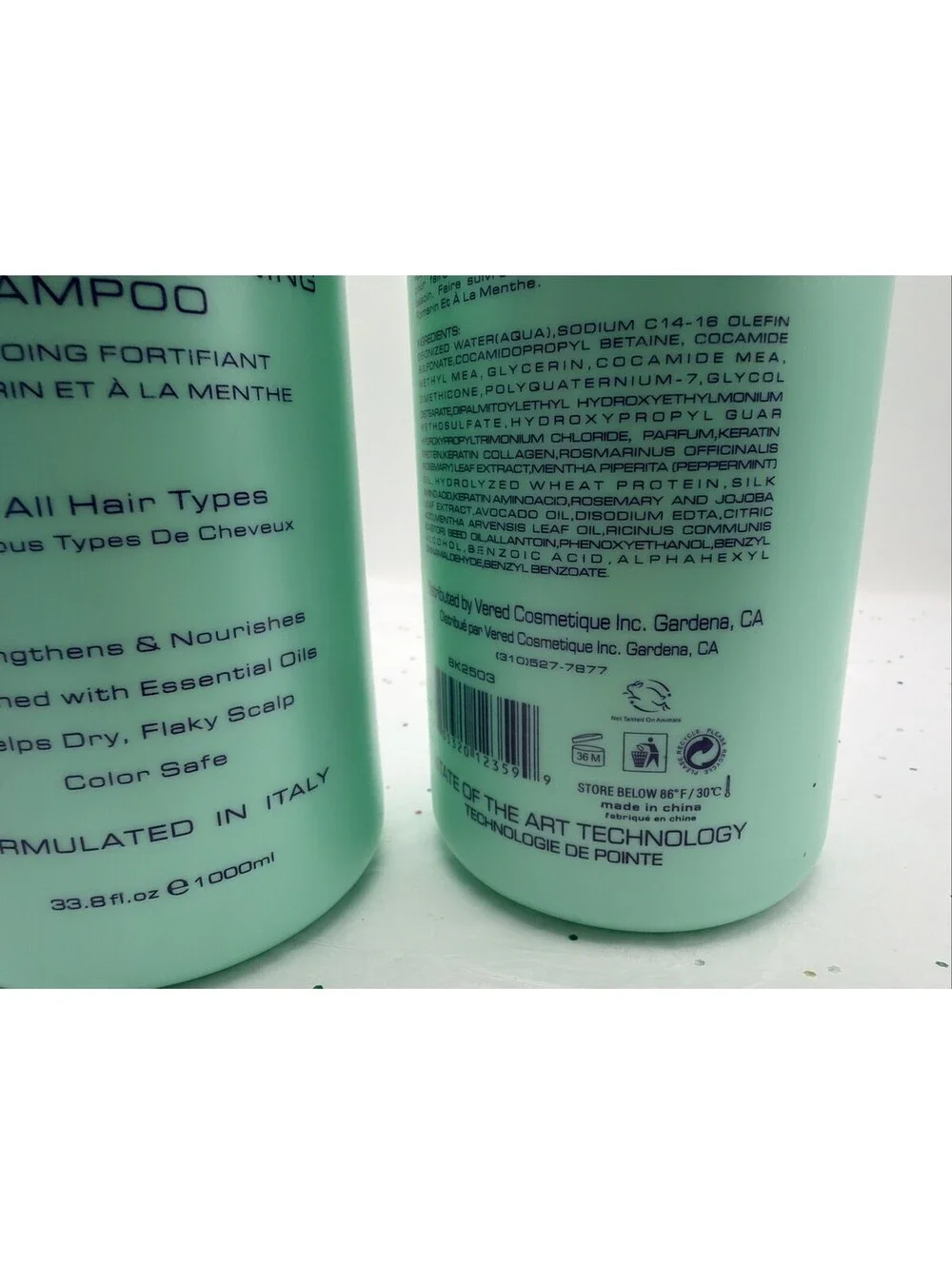 Bio Keratin Protein Shampoo Avocado Rosemary Mint Strengthening 2 Pack 33.8 oz